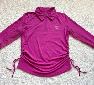 IBKUL 1/4 Zip Adjustable Length Long Sleeve Polo M UPF 50 Tennis Pickleball Golf thumbnail 1