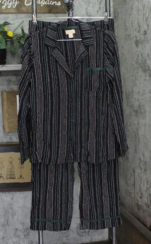Sunday Brunch Notch Collar Pajama Set A665060 Multi Black M thumbnail 1