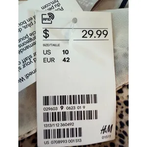 H&M Animal Print Tie Waist Long Sleeve Mini Dress Tan Black Size 10 NWT thumbnail 5