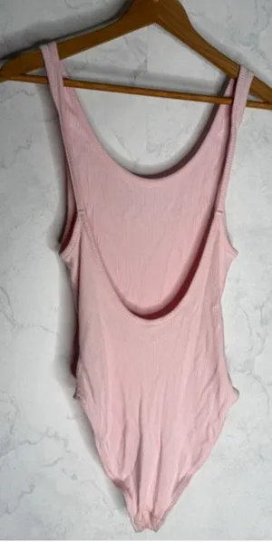 Urban Outfitters pink ribbed low back bodysuit thumbnail 2