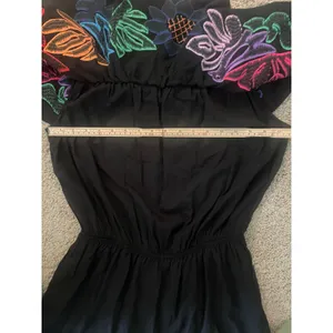 NWT J. Marie Off The Shoulders Black Embroidered Romper Sz. L thumbnail 4