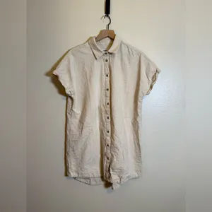 Rythmn Classic Beige‎ Linen Short Sleeve Shirt Dress thumbnail 2