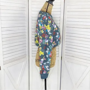 Disney‎ Mickey Mouse And Friends Crop Sweatshirt Gray Multi Medium thumbnail 3