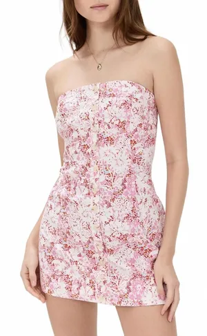 Free People Tomas Mini Dress NWT Pink Confetti Combo XL thumbnail 1