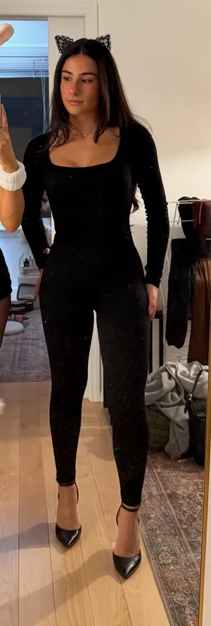 Amazon Black Ribbed Jumpsuit thumbnail 2