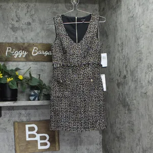 NWT City Studios Juniors Metallic Boucle Sheath Dress 1872VR9BT1 Black Combo 1/2 thumbnail 4