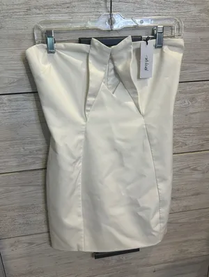 Nasty Gal Premium Tailored Bandeau Mini Dress White Strapless BGG21029 Size 6 thumbnail 1