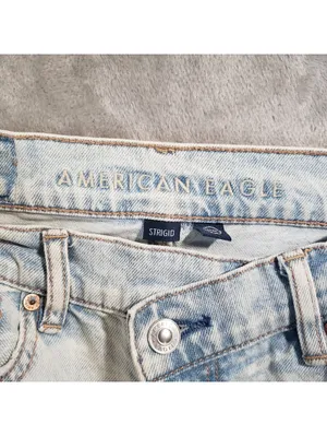 American Eagle Highest Rise Baggy Straight Light Wash Blue Denim Jeans 2 thumbnail 3