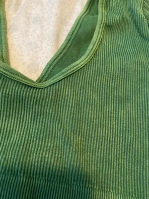 Aerie green ribbed crop top thumbnail 7