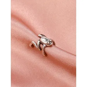 NEW Silver Tone Frog Ear Cuff Artsy Hipster Hippie‎ Funny Modern Hip One Size thumbnail 2