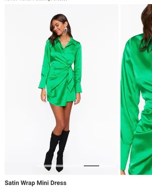 Forever 21 Satin Wrap Mini Dress thumbnail 3