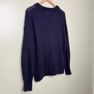 Everlane Alpaca Merino Wool Crewneck Pullover Sweater Navy Women’s Size Medium thumbnail 4