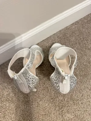 David's Bridal Crystal-Detailed Peep-Toe Shooties STYLE# NELIA 8.5 thumbnail 11