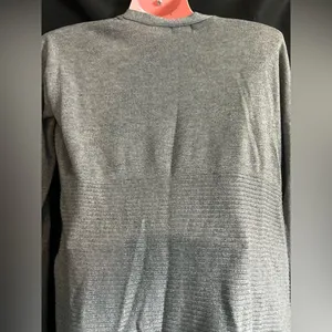 Worthington Gray Women's Open Front Cardigan Sweater with Zipper Detail SZ SM thumbnail 8