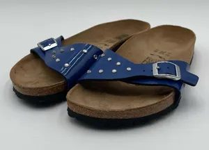 Birkenstock Birki's Rhinestones Patent Blue Sz 38 Women’s 7 Sandals Summer thumbnail 1