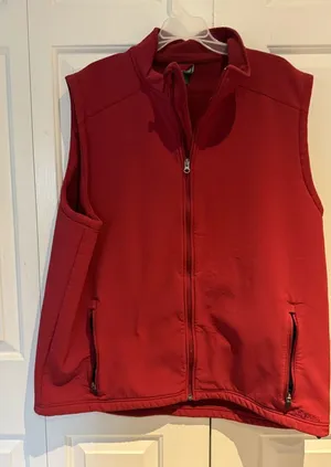 L.L.Bean Red Full-Zip Sleeveless Vest thumbnail 1