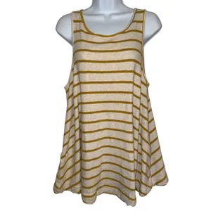 FREE PEOPLE WE THE FREE Yellow &‎ Blue Stripe Tank Top Garden Tunic EUC Small thumbnail 3