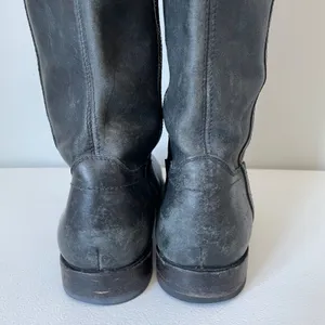 Frye Jamie Ring Tall Distressed Black Leather Riding Boots Size Women's 9 thumbnail 13