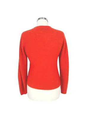 Vince Wrap-Style Wool Mohair Blend Balletcore Sweater Burnt Coral Size Small thumbnail 6