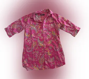 Lauren Ralph Lauren Fuchsia Paisley Button-Front Sleep Shirt thumbnail 1