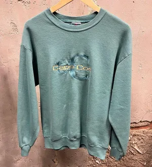 Vintage 90s Cape Cod Thrashed DIstressed Embroidered Crewneck Sweatshirt Y2K L thumbnail 1