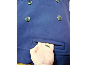 L.L. LL Bean Periwinkle Fleece Double Breasted Pea Coat Women Medium Winter Coat thumbnail 4