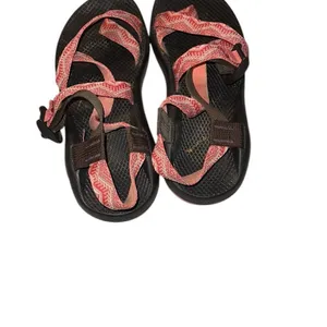 Chaco Orange and Brown Strappy Sandals Size 9 thumbnail 2