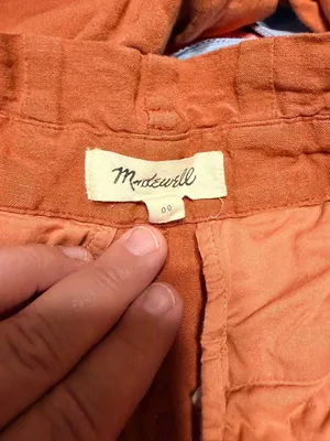 Madewell Linen Blend Paperbag Pants‎ in Afterglow Red Size 00 24" Inseam thumbnail 3
