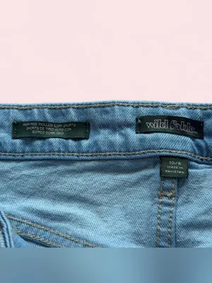 Wild Fable High Rise Rolled Cuff Shorts Light Wash 10R thumbnail 5