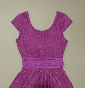 ♒️ Love, Fire Flared Burgundy Dress w/ Cup Sleeves thumbnail 3