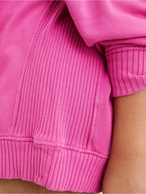 Aerie Down-To-Earth Crew Sweatshirt in Fuchsia Pink W2489 Sz XS thumbnail 3