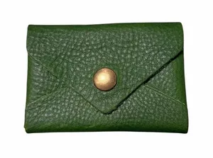 KMM & Company Green Leather Small Envelope Wallet thumbnail 1