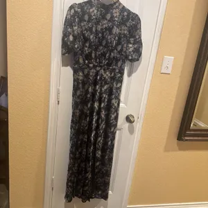 Astr The Label Floral Mock Neck Maxi Dress Sz L thumbnail 4