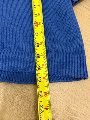 Quince 100% Cotton Sweater Tee in Sapphire Blue Size Medium thumbnail 8