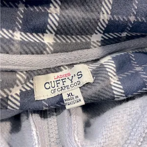 CUFFY'S OF CAPE COD 1/4 Zip Sweatshirt Periwinkle Blue/Plaid-Large thumbnail 4