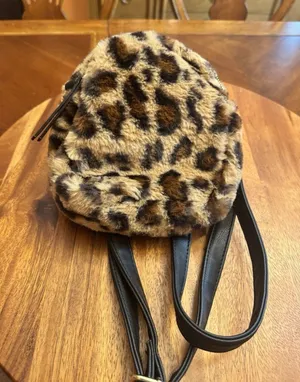 Wild Fable Mini Leopard Backpack Y2k Gold tone with Black Adjustable Straps thumbnail 1