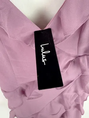 NWT Lulus Fancy Sweetness Lavender Ruffled Lace-Up Sleeveless Maxi Dress XXS thumbnail 8