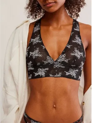FREE PEOPLE NWT Talk About It Racerback Bra / Black Combo thumbnail 1