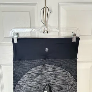 Athleta Women’s Navy Gray Space Dye Textured‎ Leggings Medium Workout Athletic thumbnail 4