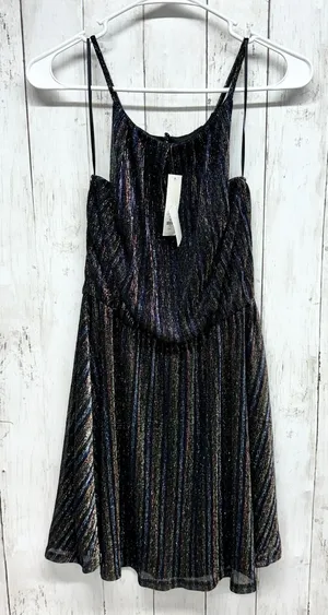 Francescas Dress Women Size XS Sparkly Spaghetti Black Gold Sparkle Cocktail NWT thumbnail 1