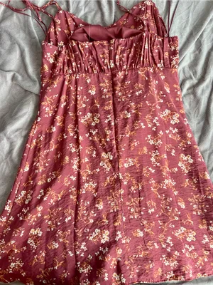 Burgundy Floral Spaghetti Strap Mini Dress thumbnail 2