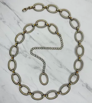 Chunky Textured Oval Link Gold Tone Chain Belt Large/XL (L/XL) ✨ thumbnail 1