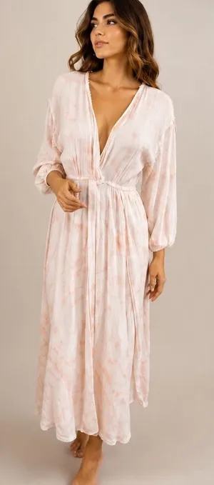 South Boutique Pink & White Maxi Dress Cruise / Beach Wear‎ Sz S Nwt thumbnail 1