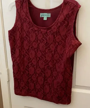 FINAL MARKDOWN Sara Morgan lace front tank large thumbnail 1