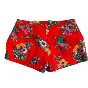 Old Navy Womens Red Tropical Floral Linen Blend Shorts Size 2 Summer Beach thumbnail 2