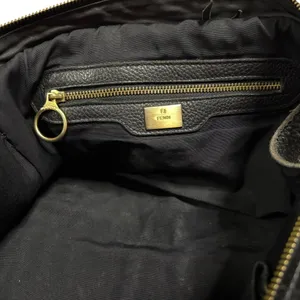 Vintage FENDI Black Pebbled Leather Spy Bag Purse Braided Handles Handbag thumbnail 9