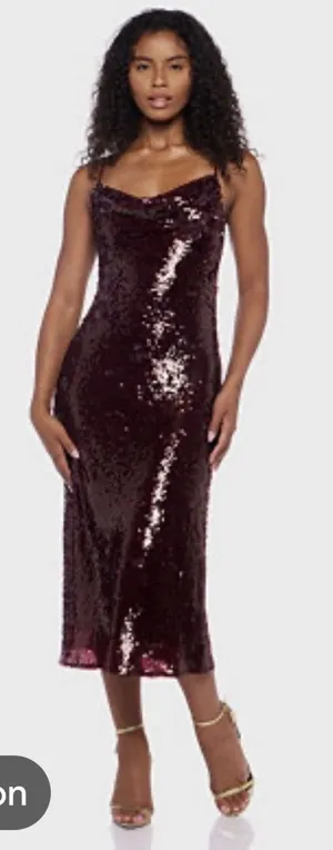Alex & Sophia Juniors' Sequined Mesh Midi Dress Burgundy Size XXS $99‎ Red Slim thumbnail 1