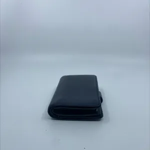 Coach Small Snap Navy Pebbled Leather Wallet thumbnail 3