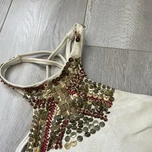 PQ Swim Bikini halter high neck sequin cheeky womens Biege (small) sparkly beach thumbnail 3