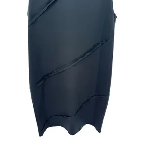 Alice + Olivia‎ Black Sleeveless Mock Neck Asymmetrical Seam Dress Size L thumbnail 3